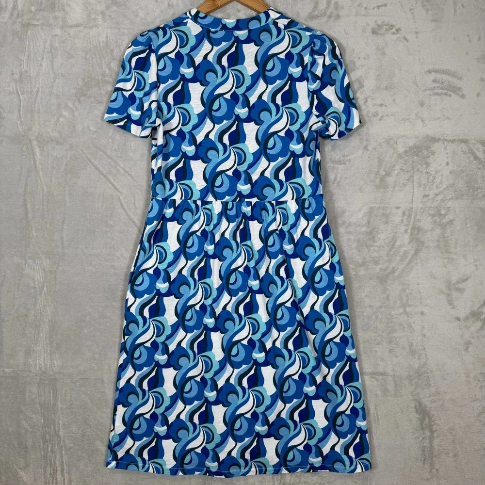 Lot of 2 Boden Naomi Dresses Size 4L Long Green Blue Geometric Abstract Pockets - Picture 6 of 16